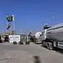 Oil tankers enter Iran through Taftan, a joint border crossing point on Pakistan Iran border, Thursday, June 19, 2025. (AP Photo/Fateh Muhammad)