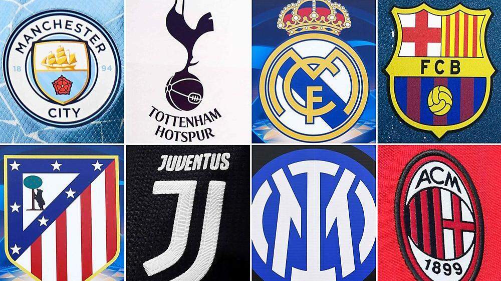 Acht der ursprünglich zwölf Klubs, die die Super league gründen wollten