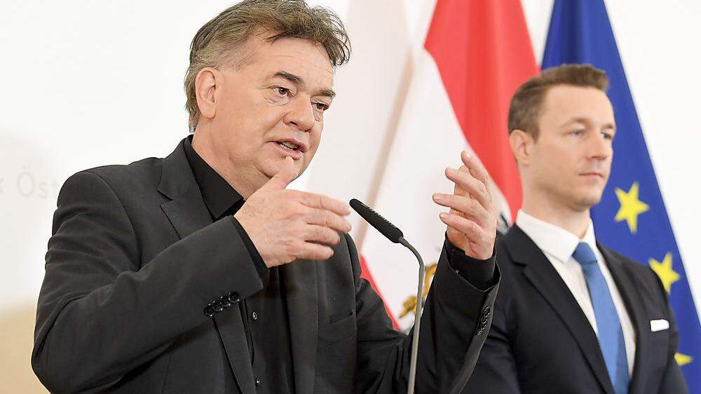 Vizekanzler Werner Kogler und Finanzminister Gernot Blümel