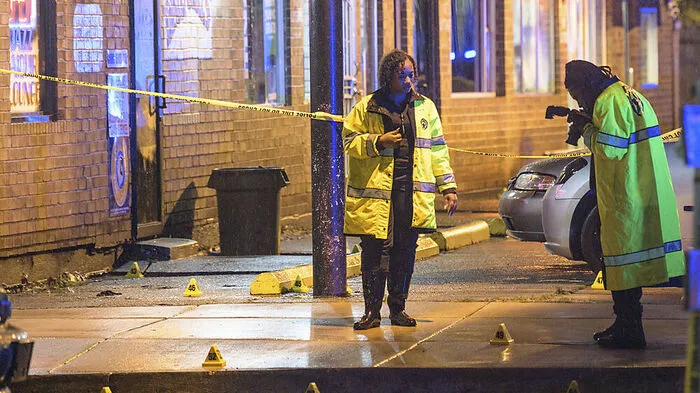 Der Tatort vor einem Geschäft in New Orleans