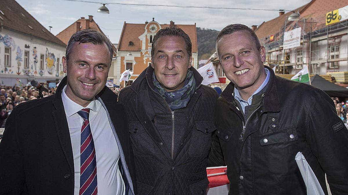 Hofer, Strache, Kunasek beim Wahlkampfauftakt in Kapfenberg