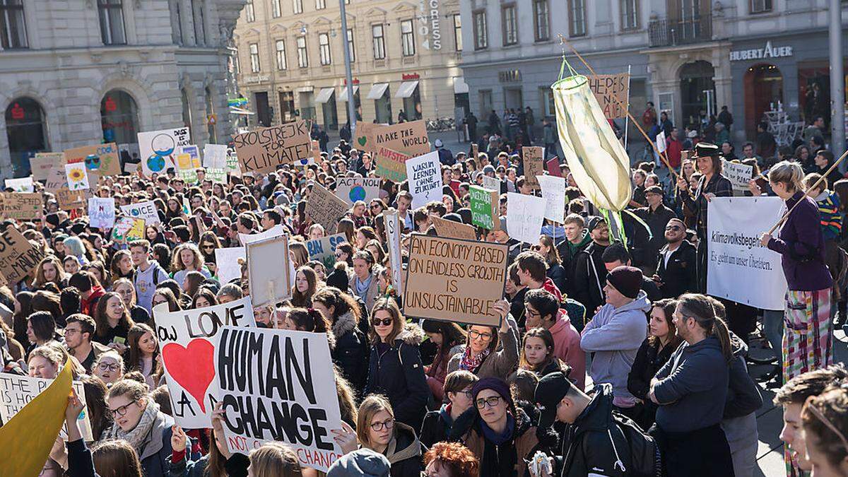 Am 18. Februar waren rund 1500 Jugendliche bei der Grazer Klima-Demo dabei