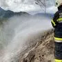Einsatz beim Waldbrand in Leppen
