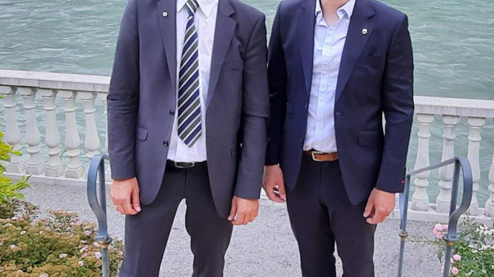 Past-Präsident Martin Kofler (links) und der neue Präsident des Lions Club Lienz Stefan Dobnig  