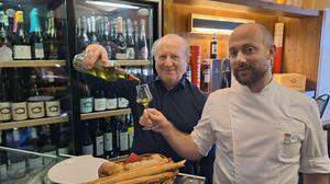 Giuseppe Fraccalvieri, Manager der Osteria Veneta, und Koch Giacomo Grison aus Triest (von links)