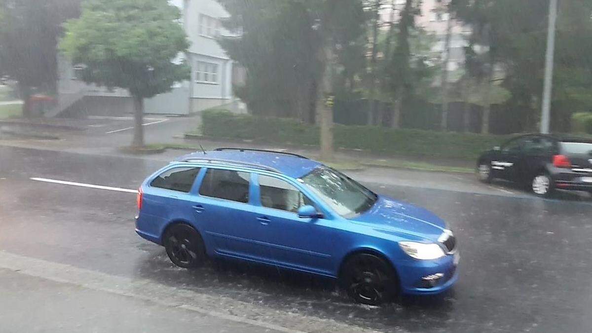 Viel Wasser auf den Hartberger Straßen