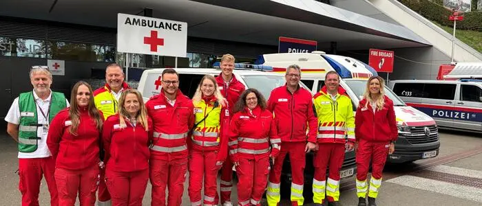 Das Team der Rotkreuz-Station direkt am Ringgelände