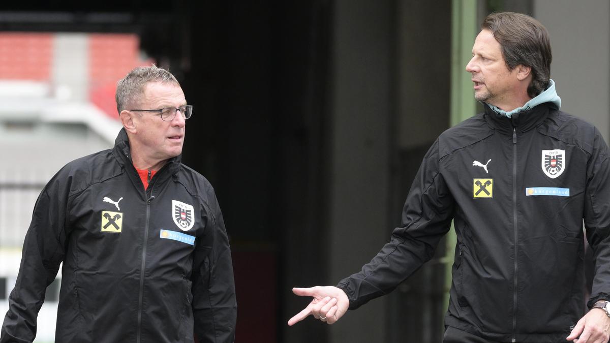 Teamchef Ralf Rangnick und ÖFB-Sportdirektor Peter Schöttel