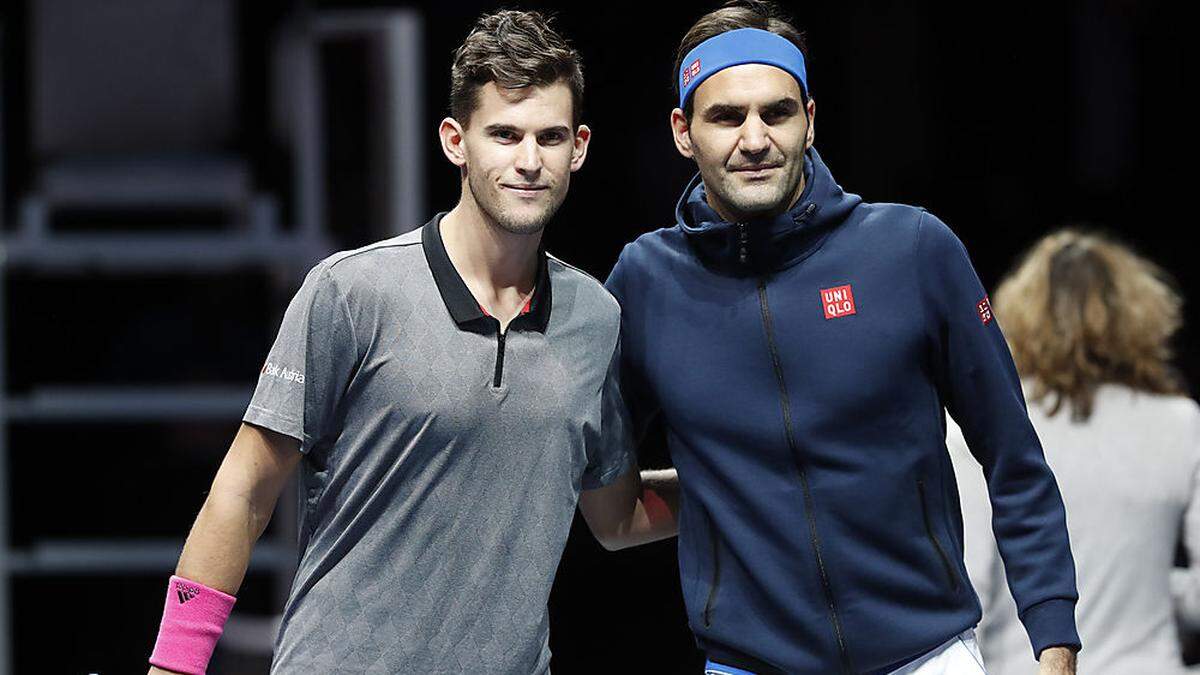 Dominic Thiem und Roger Federer