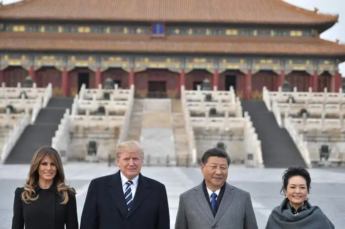 Gemeinsam mit China Präsident Xi Jinping und seiner Frau Peng Liyuan wurde für Fotos posiert.   