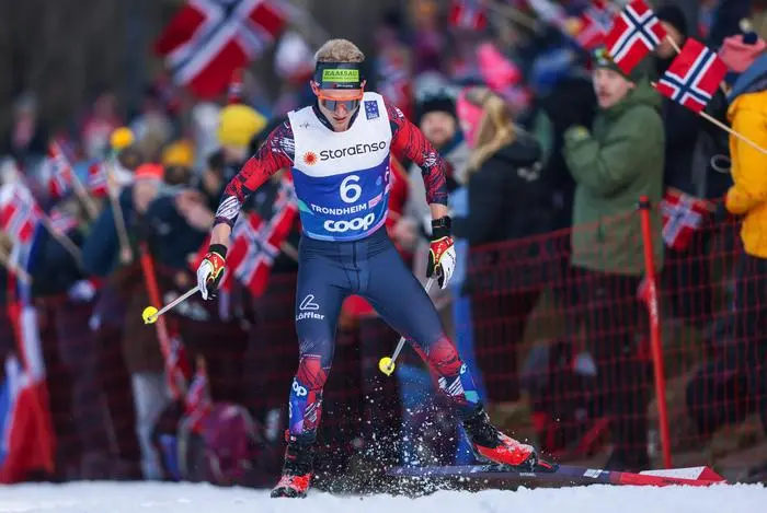 TRONDHEIM,NORWAY,08.MAR.25 - NORDIC SKIING, CROSS COUNTRY SKIING - FIS Nordic World Ski Championships, 50km, mass start, men. Image shows Mika Vermeulen (AUT).
Photo: GEPA pictures/ Harald Steiner