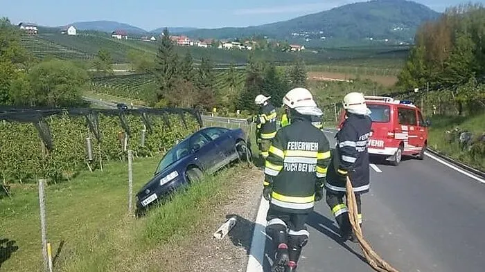 Die Feuerwehr Puch bei Weiz war mit elf Leuten im Einsatz