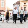 Werner Kogler mit der Hartberger Grünen-Stadtgruppe auf dem Hauptplatz