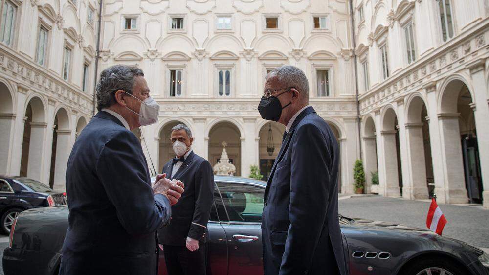 Bundespräsident Alexander Van der Bellen trifft heute den italienischen Premier Mario Draghi 
