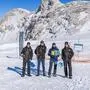Dachstein-Betriebsleiter Alexander Seebacher, Planai-Chef Georg Bliem, Ortovox-Geschäftsführer Alexander Helpferer und Thomas Pitzer, technischer Leiter Planai-Hochwurzen-Bahnen, im neuen Trainingspark