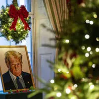 Dieses Jahr gibt es das Konterfei des US-Präsidenten Donald Trump aus Lego als Teil der Weihnachtsdeko im Weißen Haus zu bestaunen