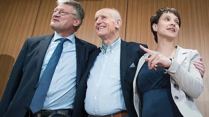 AfD-Chefs Meuthen, Glaser und Petry