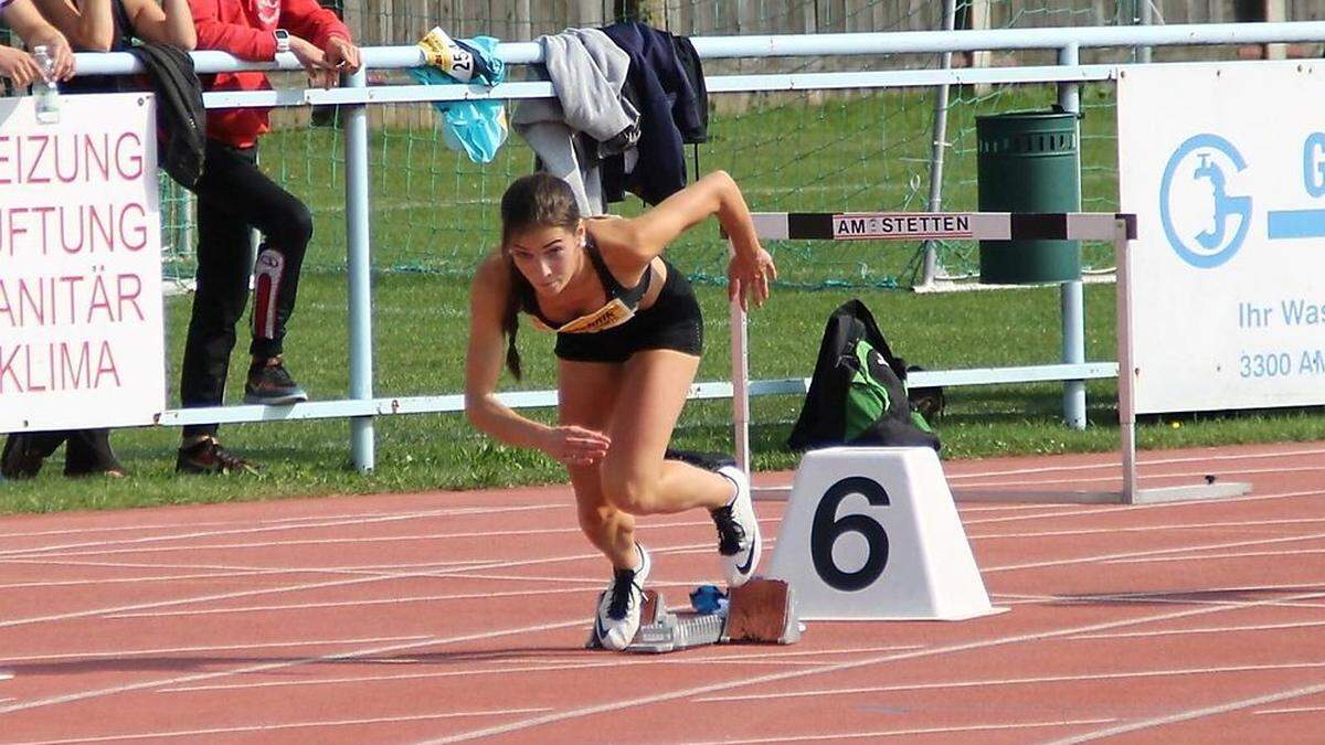 Laura Zechner beim Start bei den Österreichischen U20-Meisterschaften in Amstetten