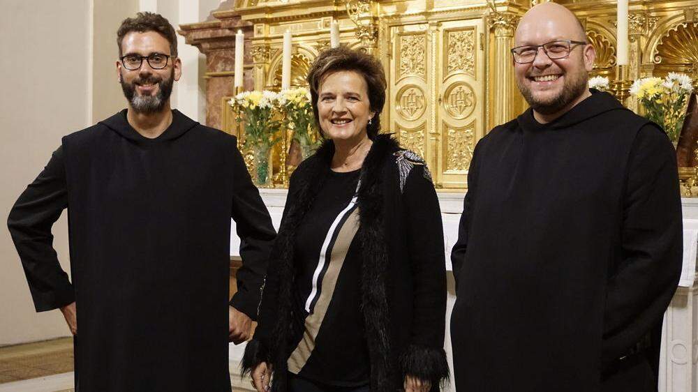 Pater Nikolaus Reiter, Monika Martin, Pater Marian Kollmann (von links)