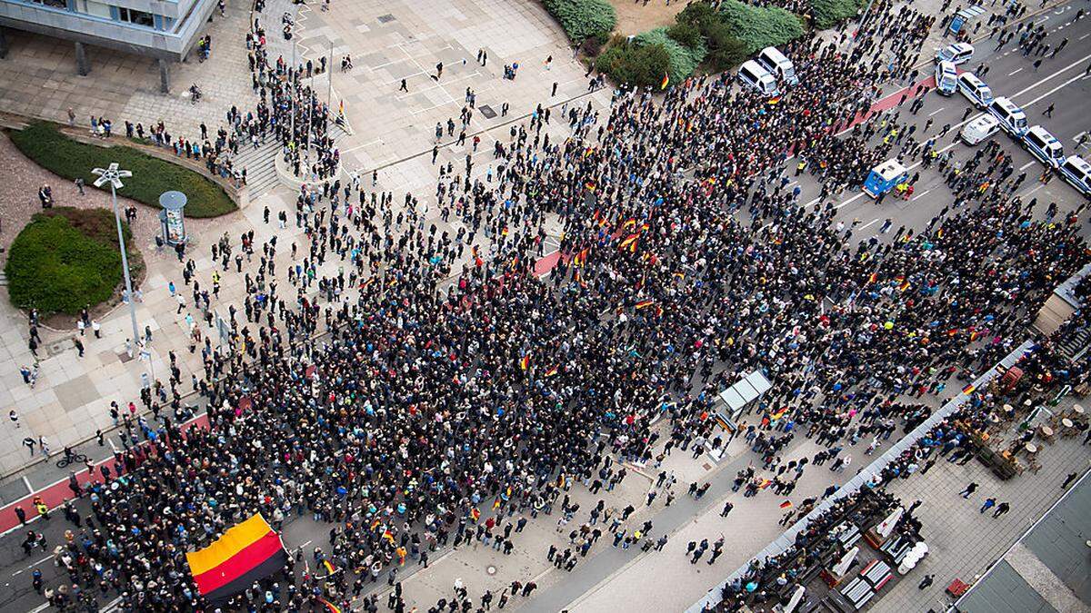 Ein Bild von den Protesten am Samstag