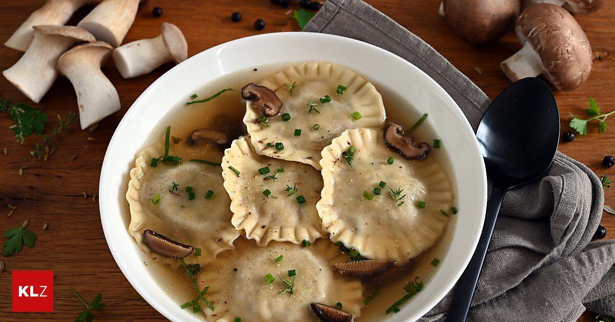 Rezepttipp: Ravioli mit Pilzfüllung in feiner Pilzbrühe