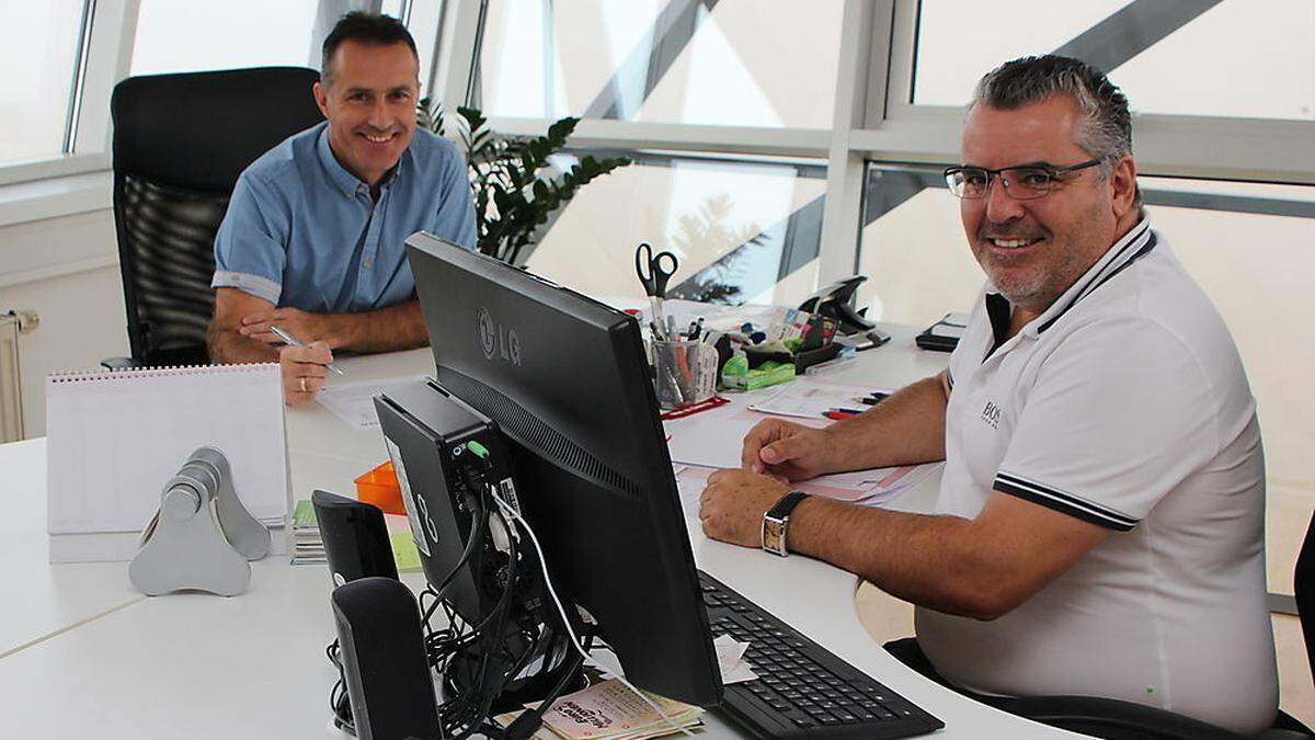 Hans-Peter Trippolt (links) und Heinz Keffer sind die Eigentümer des „Businesstowers“ in Völkermarkt 