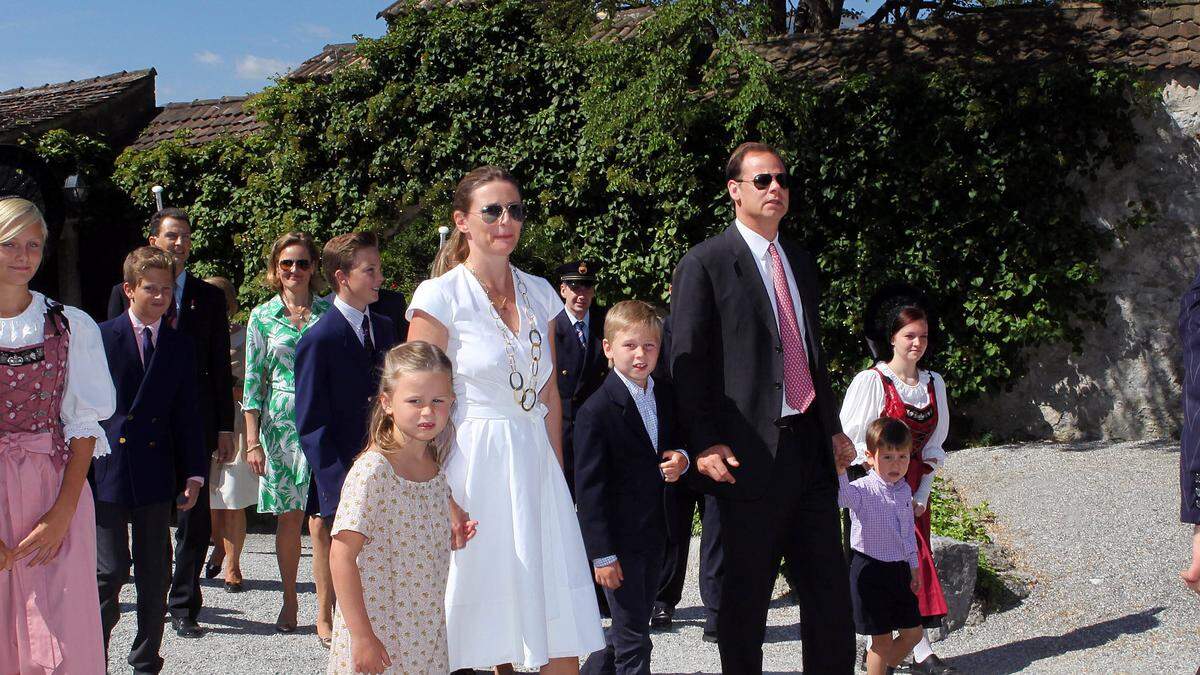 Prinz Constantin von und zu Liechtenstein, Prinzessin Marie von und zu Liechtenstein, Prinz Moritz, Prinzessin Georgina und Prinz Benedikt 