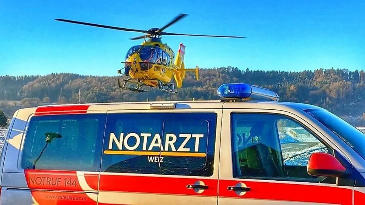 Das Notarztteam Weiz und das Team von Christophorus 12 versorgten den Verletzten