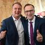 Babler und Auinger | Bundesparteichef Babler feierte mit Auinger dessen Wahlsieg in Salzburg