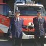 Stellvertreter Markus Stocker und Kommandant Mario Purkowitzer mit Bürgermeister Markus Lakounigg (von links)