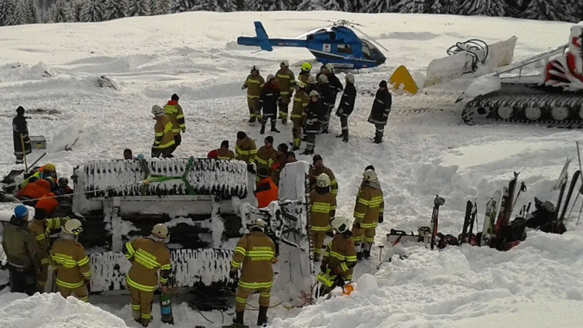 Das abgestürzte Schneemobil