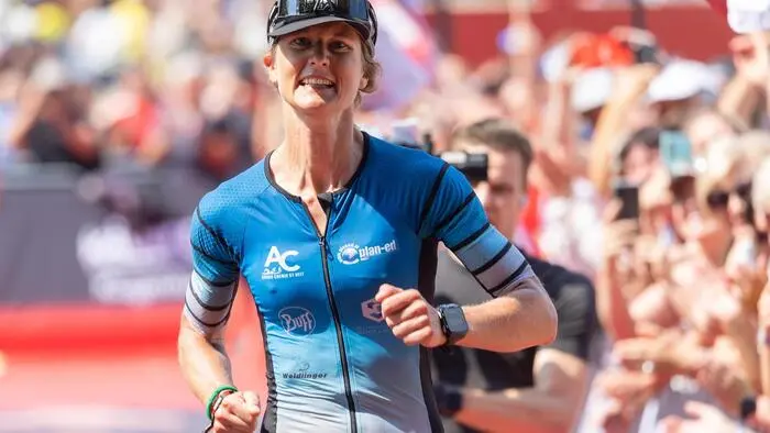 Gabriele Obmann wurde 2023 beim Ironman Austria in Klagenfurt Zweite