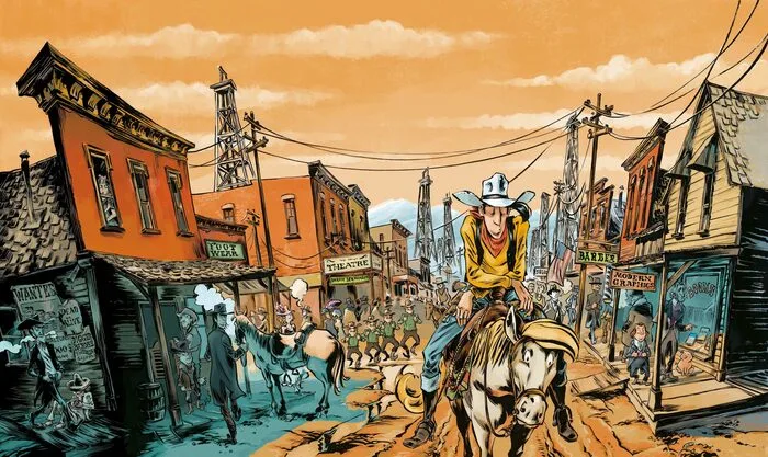 Lucky Luke zieht mit den Grimm-Brüdern gen Westen