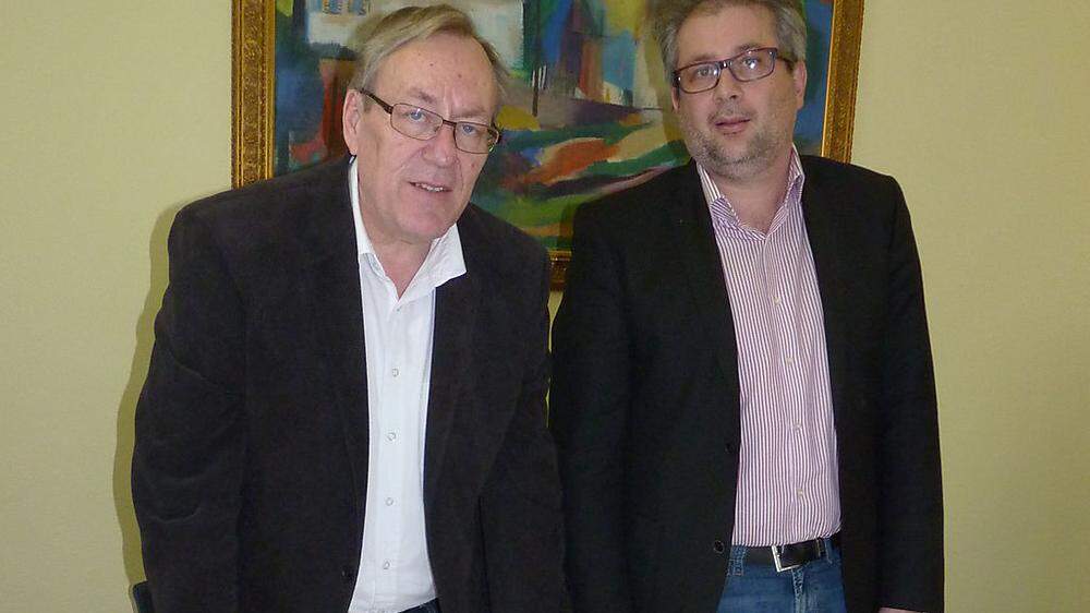 Ernst Meixner mit Stadtamtsdirektor Gernot Thürschweller