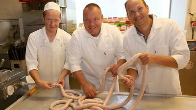 Für Seiser, Taupe und Ruhdorfer (von links) geht es heuer auf der Wiesn um die Wurst
