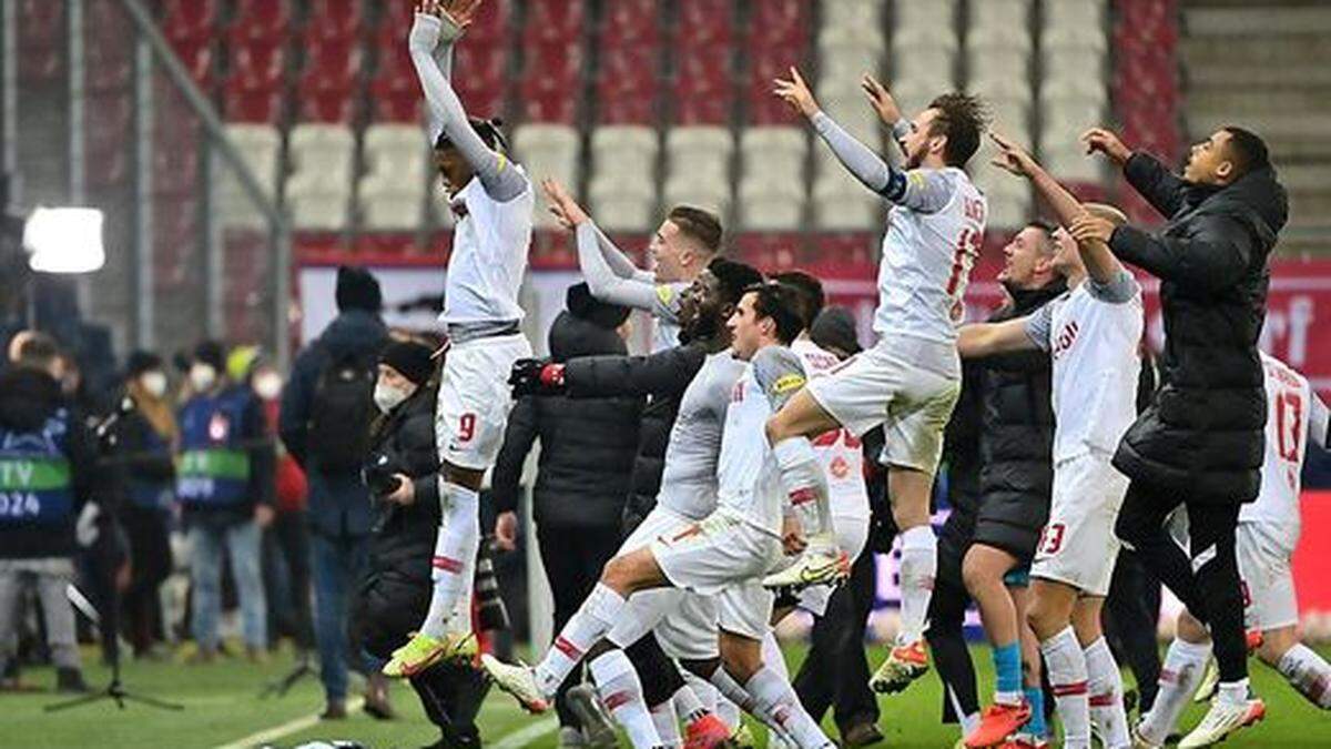 Salzburg bejubelte den Achtelfinal-Einzug.