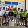 RC Rapso Knittelfeld-Obmann Herbert Hösele und Arbö-Präsident Klaus Eichberger (links) sowie Bürgermeister Bruno Aschenbrenner und Askö-Präsident Gerhard Widmann gratulierten den Steirischen Straßen-Landesmeistern der Altersgruppen U 13 und U 15