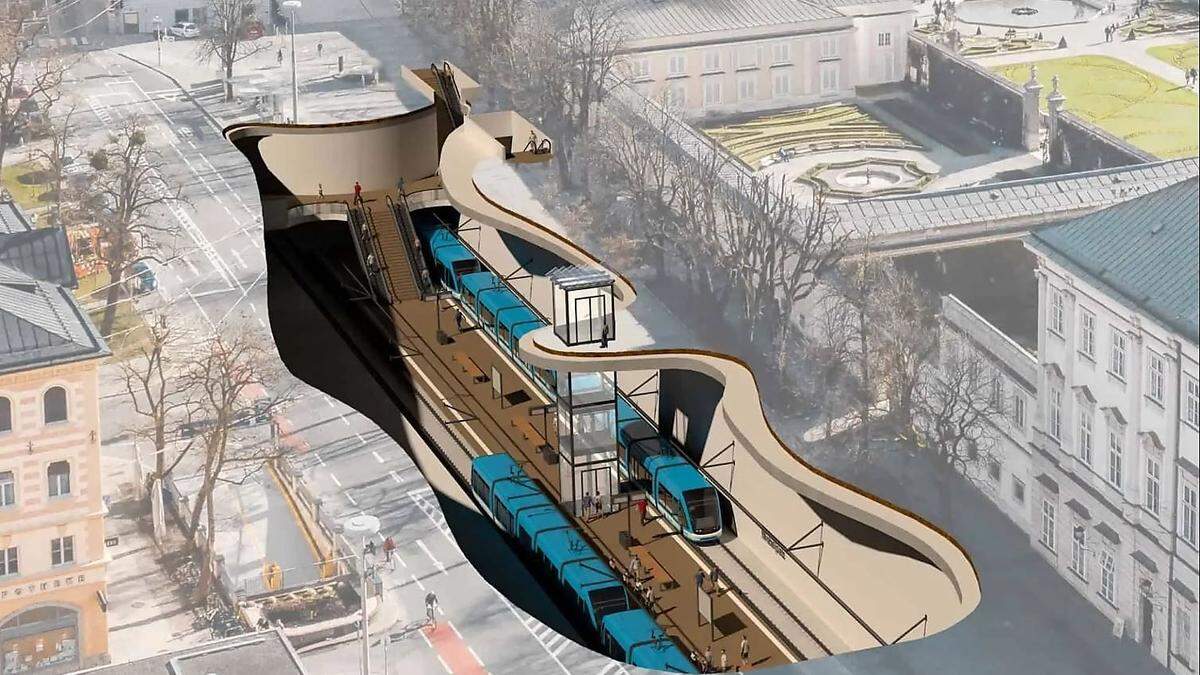 Der „S-Link“ – ein Bahntunnel vom Hauptbahnhof Salzburg soll in einer ersten Etappe bis Mirabellplatz schon Ende 2026 realisiert sein