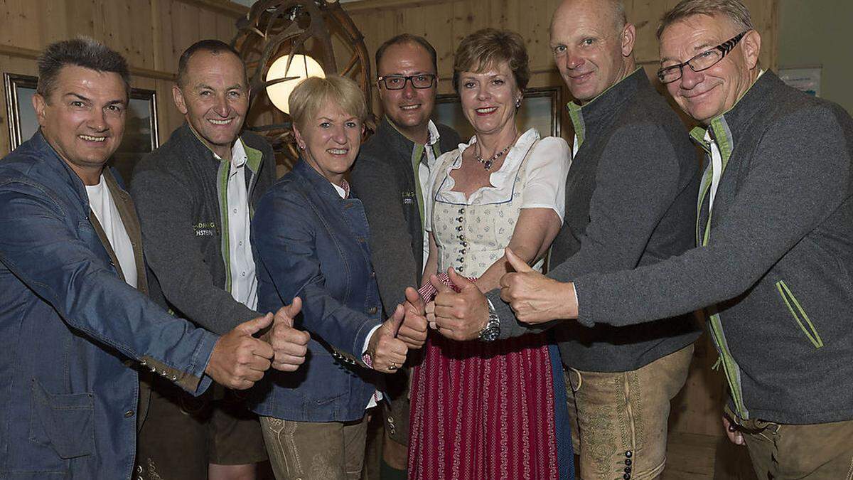 Hermann Krist, Ernst Fischbacher, Maria Rauch-Kallat , Mathias Schattleitner (Geschäftsführer Schladming-Dachstein), Marianne Feldmann , Andreas Sieder und Michael Steiner