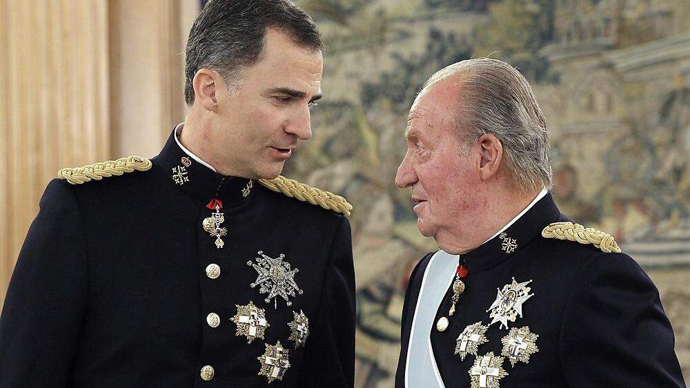 König Felipe mit Vater und Altkönig Juan Carlos