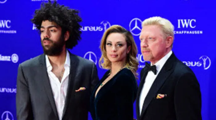 Noah Becker mit Vater Boris und dessen Ehefrau Lily