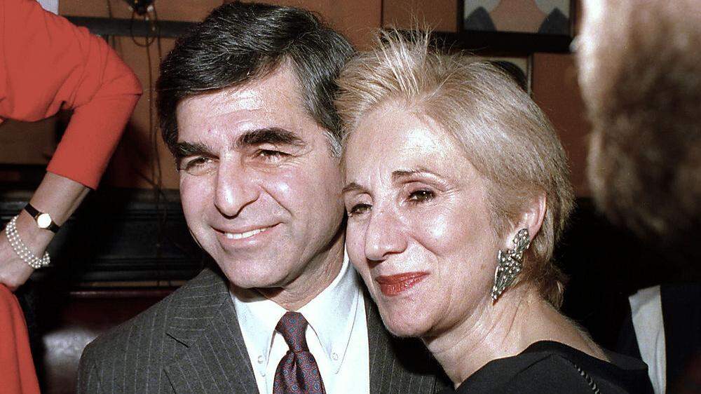 Olympia Dukakis Ende der 80er-Jahre mit ihrem Bruder Michael, demokratischer Präsidensschaftskandidat