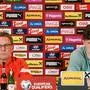 Voll fokussiert: Teamchef Ralf Rangnick und Michael Gregoritsch 