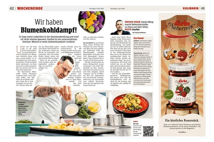 Beispiel Kulinarik am Samstag, 98 x 260 mm