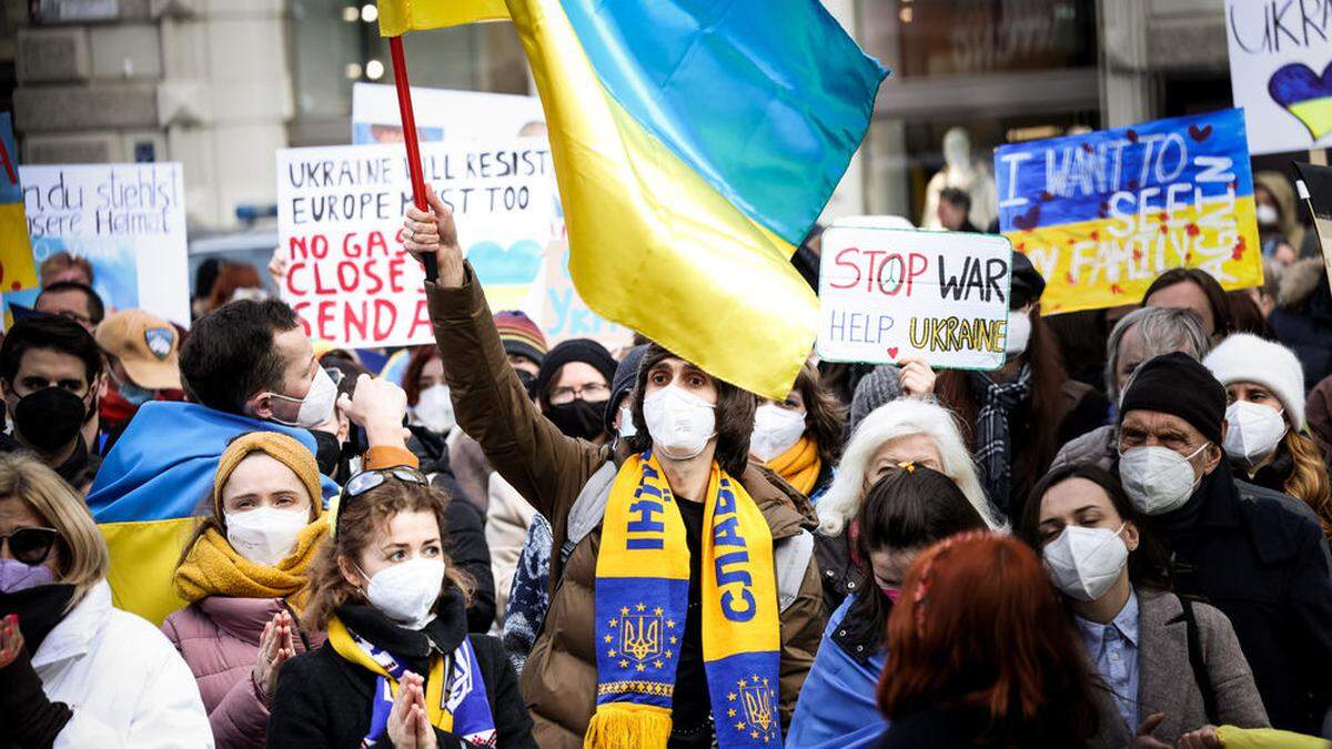 Archivbild: Ukraine-Demonstration am 26. Februar 2022 in Graz