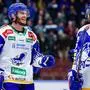 VILLACH,AUSTRIA,22.MAR.22 - ICE HOCKEY - ICE Hockey League, Villacher SV vs HK Olimpija Ljubljana. Image shows the rejoicing of Alexander Rauchenwald and John Hughes (VSV).
Photo: GEPA pictures/ Daniel Goetzhaber