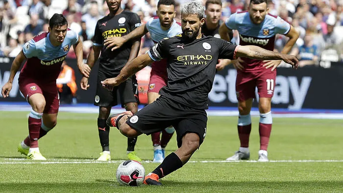 Sergio Aguero traf vom Elferpunkt
