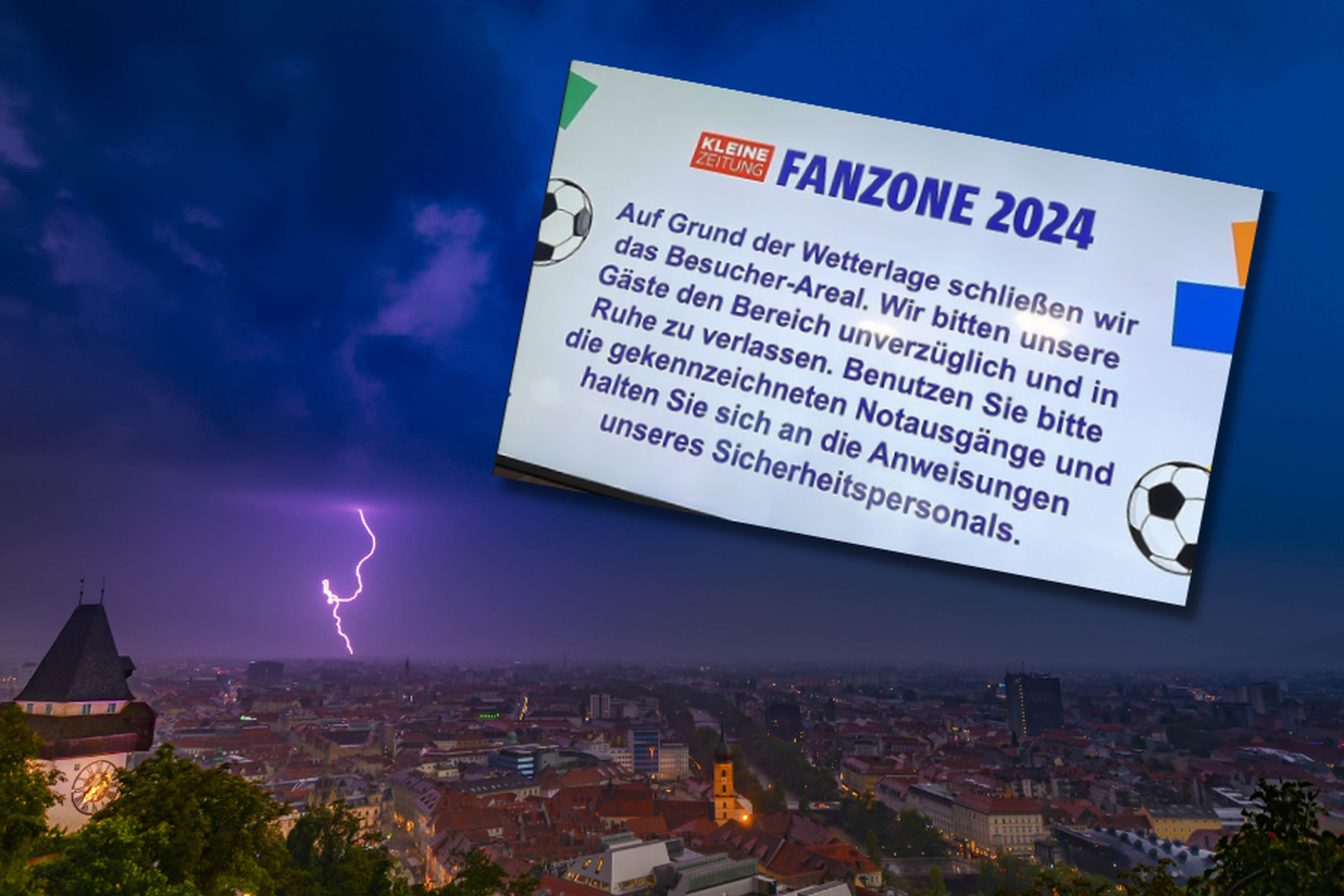 EM-Finale: Regen sorgt bei Public Viewing in Graz für Unterbrechung