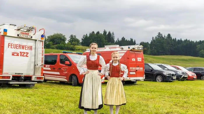 Die Kindervolkstanzgruppe tanzte zum Jubiläum