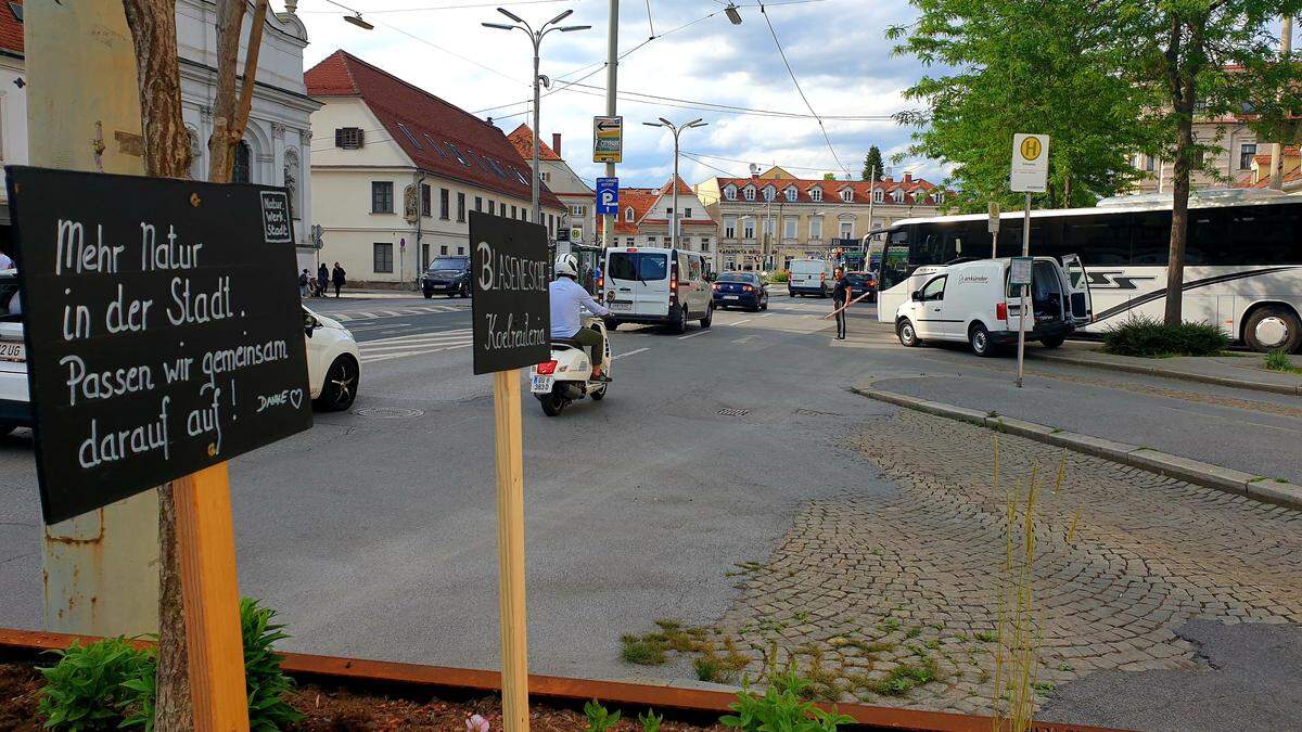 Mit Verzögerung ist es nun so weit: Die Busbuchten auf dem Griesplatz werden entfernt